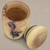 Stille kern deksel open (ca. 90 ml) Handgemaakte houten urn van Populierhout - Stille Kern (hoogte 17 cm)