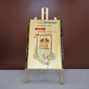 Stilte bij de Wensput – Pyrografie op Hout (33 x 24 cm)