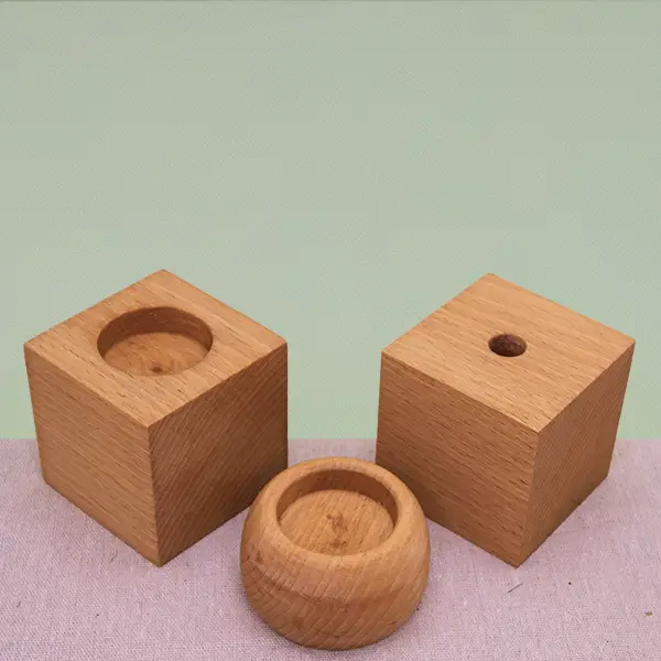 Houten kandelaar set - handgemaakt van beukenhout