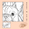 Ready to print line-art franse bulldog voor kunst en sjablonen