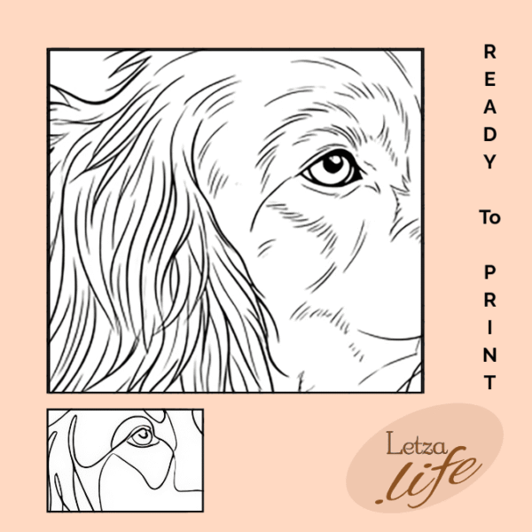 Ready-to-print line-art ierse setter voor kunst en sjablonen