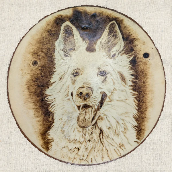 Handgemaakt Pyrografie portret - Basis (20–30 cm)